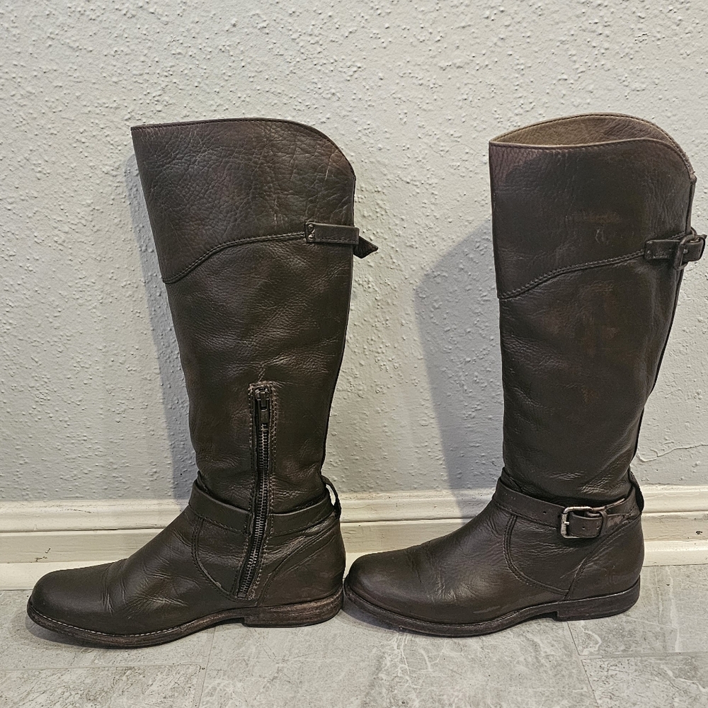 FRYE LEATHER PHILIPRIDING BOOT 7.5M